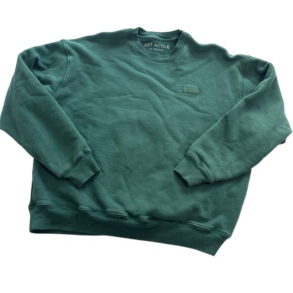 SET Active Crewneck Sweatshirt in Green - Picture 1 of 4